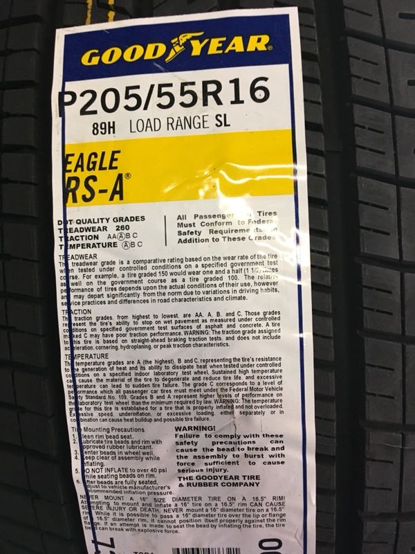 Set de llantas New 205/55/16 Goodyear
