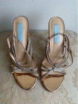Betsey Johnson Glitter Strappy Heels Size 8.5 (Worn Once)