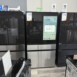 Samsung - Bespoke 29 cu. ft. 4-Door French Door Refrigerator with AI Family Hub+ - Charcoal Glass & Stainless Steel