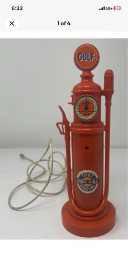 Vintage Gulf Gas Pump Telephone Orange Retro Gas Oil Advertising Decor