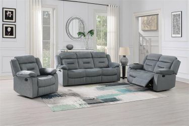 2 Piece Recliner Sofa & Recliner Loveseat-$685.00 (Recliner Chair-$235.00) – Dark Gray Color