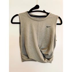 Nike Dri Fit Cropped Twist front tank, Grey XS