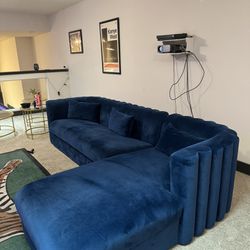 Tov Furniture Navy 2 Piece Sectional With Pillows 