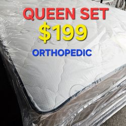 ORTHOPEDIC  !!! QUEEN SET $199 __ MATTRESS AND BOX SPRING 