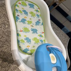 Baby Bathtub With Removable Clean Rinse Shower Unit