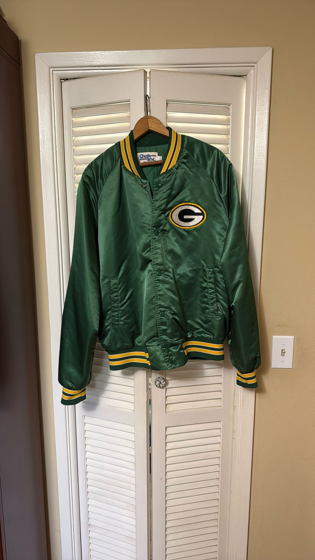 80s Vintage Green Bay Packers Game Day Jacket Size L