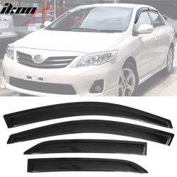 Fits 2009-2013 Toyota Corolla Acrylic Window Visor Vent Shade Sun Rain Guard 4PC Set