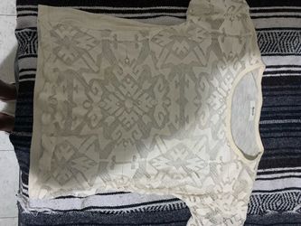 Madewell boho lace t shirt with cotton back