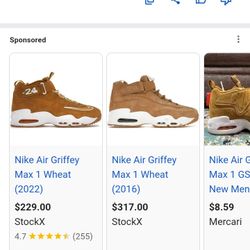  Nike Air Griffey Max 1 "Wheat" sneakers. 25$