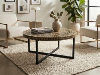 Mosaic Bone Inlay Coffee Table