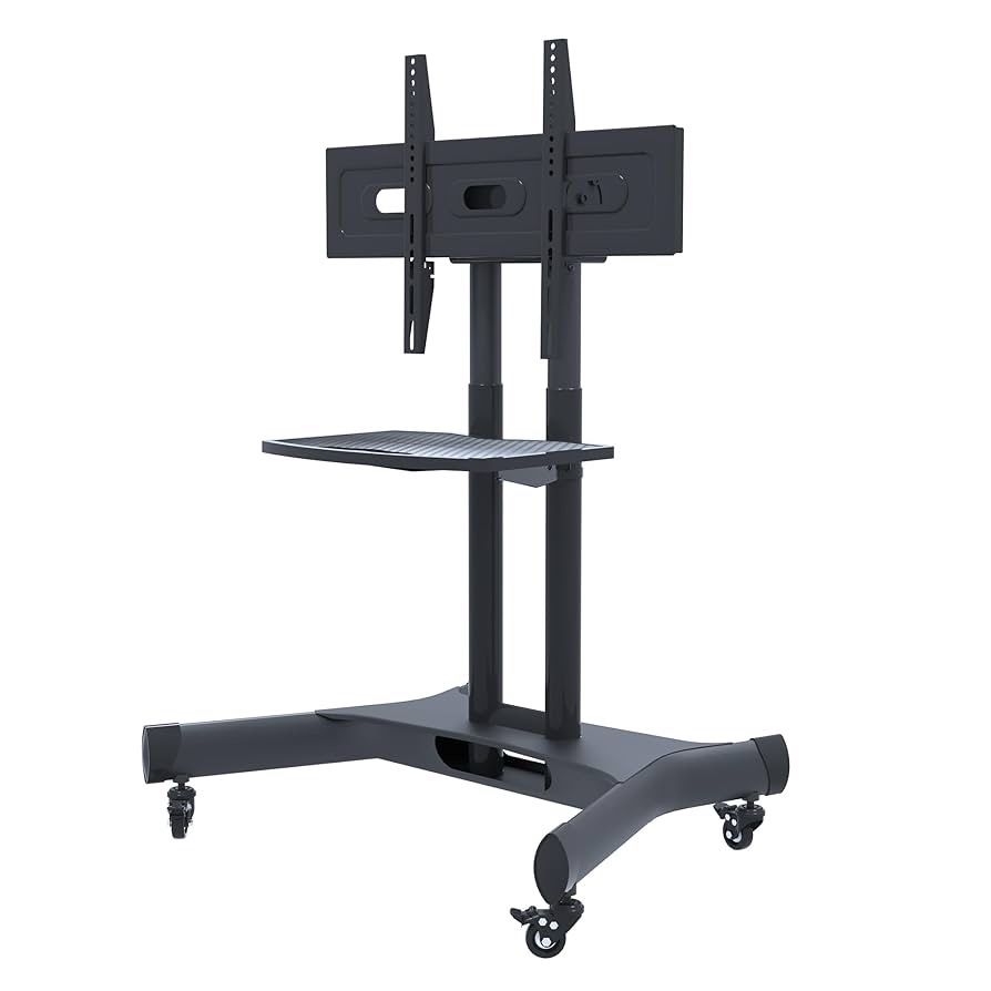 Universal Swivel TV Stand for 32–80 inch TVs, Adjustable Height with Wheels, Black