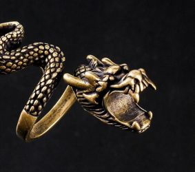 Adjustable Wraparound Bronze Dragon Ring