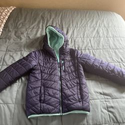 10-12 Girls Reversible Rain Snow Jacket Fleece