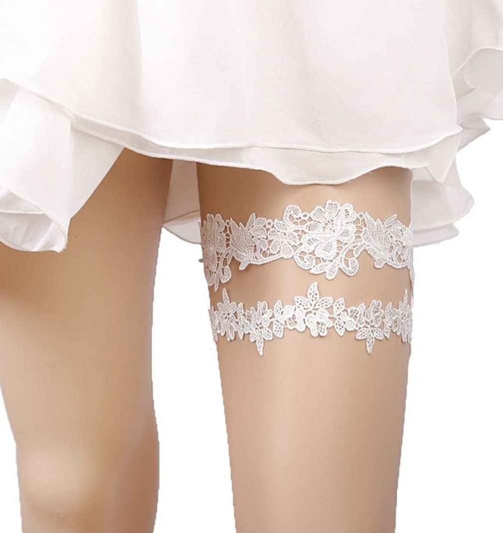 Lace garter set wedding