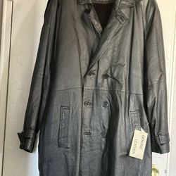 Long Men’s Leather Coat
