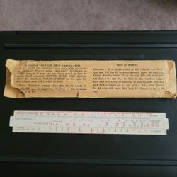 Vintage and RARE 1959 NEC Gulf States Utilities Wooden Voltage Drop Slide Rule