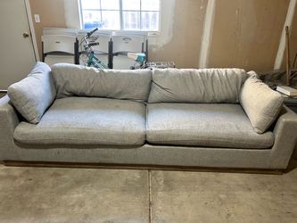 Gray Fabric Two-Cushion Sofa