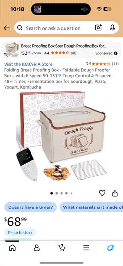 New Open Box Large Folding Bread Proofing Box - Foldable Dough Proofer Boxs