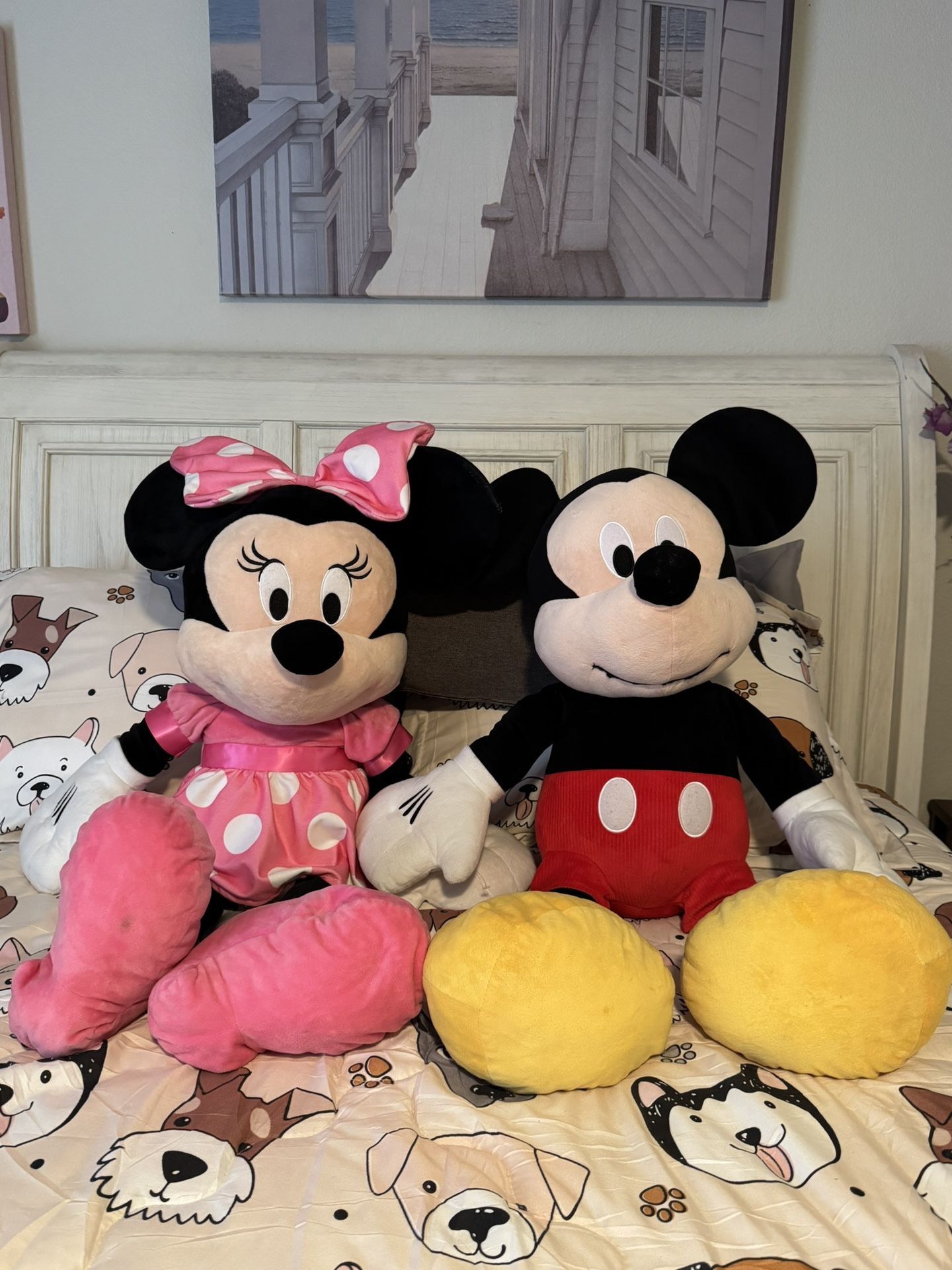 Disney Baby Jumbo Minnie & Mickey Mouse 36 Inches Plush Toys Great Condition