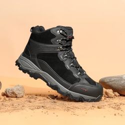 Nortiv8 Men Hiking boots waterproof Black lightweight steel toe slip resistant 