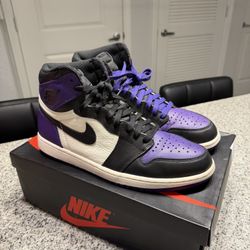 Jordan 1 Court Purple 1.0 Size 11.5