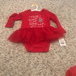 Christmas Baby Onesie With Tutu•12 Months