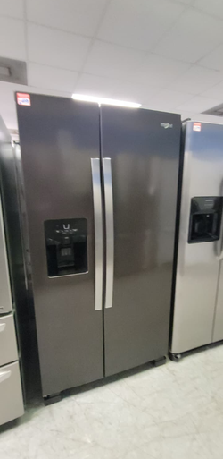Whirlpool Side‑by‑Side Fridge – Black Stainless, Ice & Water