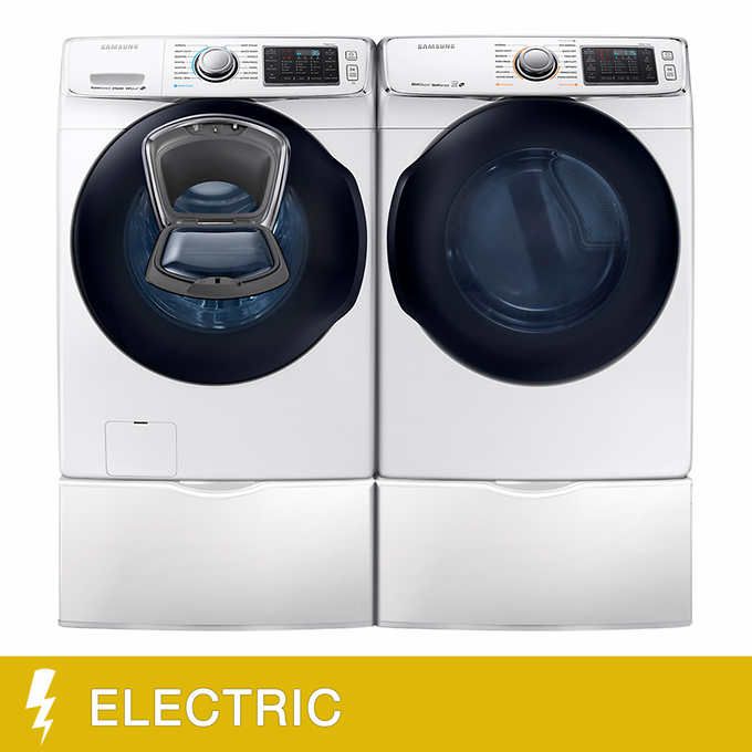Samsung 4.5CuFt Front Load Washer and 7.5CuFt Electric Dryer with Multi-Steam TechnologySamsung 4.5CuFt Front Load Washer and 7.5CuFt Electric Dryer w