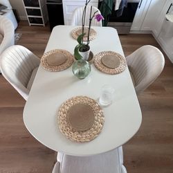 Modern Dining Table Set, Breakfast Nook, Small Space, Cream White $729-$1139