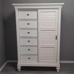 White Tall Dresser/Chest Of Drawers