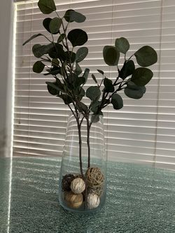 Ikea vase with Faux Eucalyptus $10