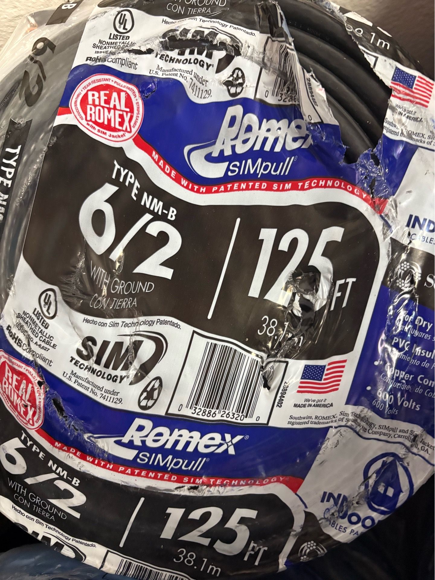 New Romex wire 6/2