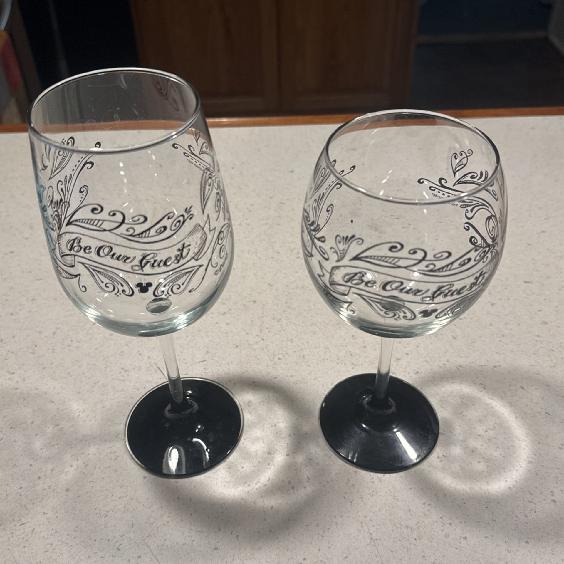 Disney Beauty And The Beast Wine Glasses