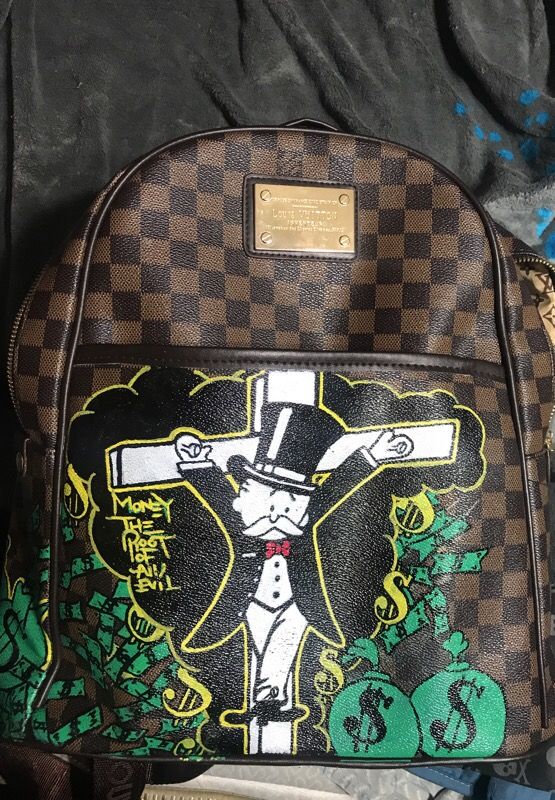 Louis Vuitton backpack Alec monopoly painting