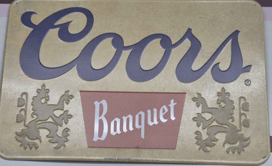 Large Coors Banquet  Metal Beer Sign