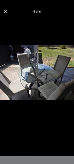 Dining Glass Table and 4 Chairs