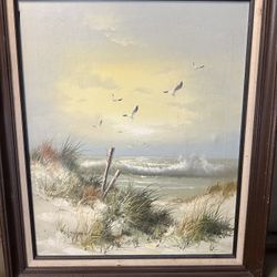 Seascape Painting in Wooden Frame for Sale