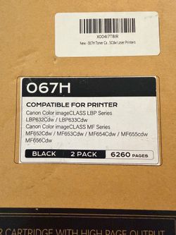 2 Pack 067H Black Toner Cartridge Compatible Canon MF654Cdw MF656Cdw LBP633Cdw