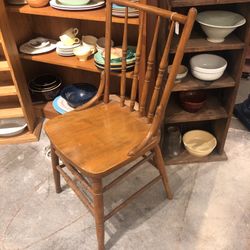 Antique Hand Carved Wooden Chair (#750)