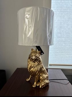 Gold Designer Collie Lassie Lamp 25” Decor Dog Statement Couture RARE Celebrity