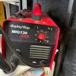 display4top Mig Welder, 130A Portable Welding Machine, Flux Core Wire Welder, MIG 130 Automatic Feed Welding Machine Equipment with Mask - 110V