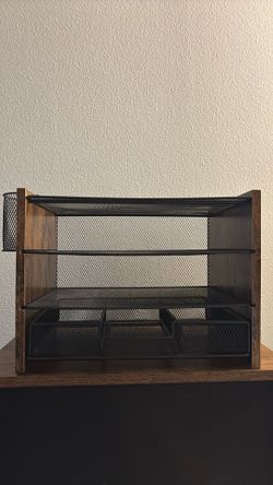 Walnut Wood Desk Organizer