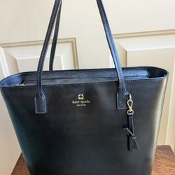 Kate Spade Black Leather Tote Bag And Wallet