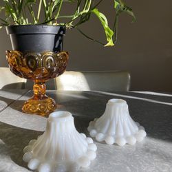 Milk Glass Candlestick Holders 