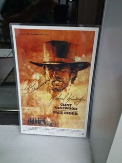 SIGNED CLINT EASTWOOD PALE RIDER MOVIE POSTER RARE FIND