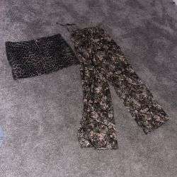 Pants Realtree Edge Camo Skirt corduroy fabric with a leopard print pattern