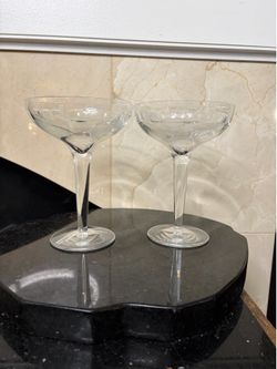 John Rocha & Waterford Crystal Pair Of 16cm Cocktall Glasses