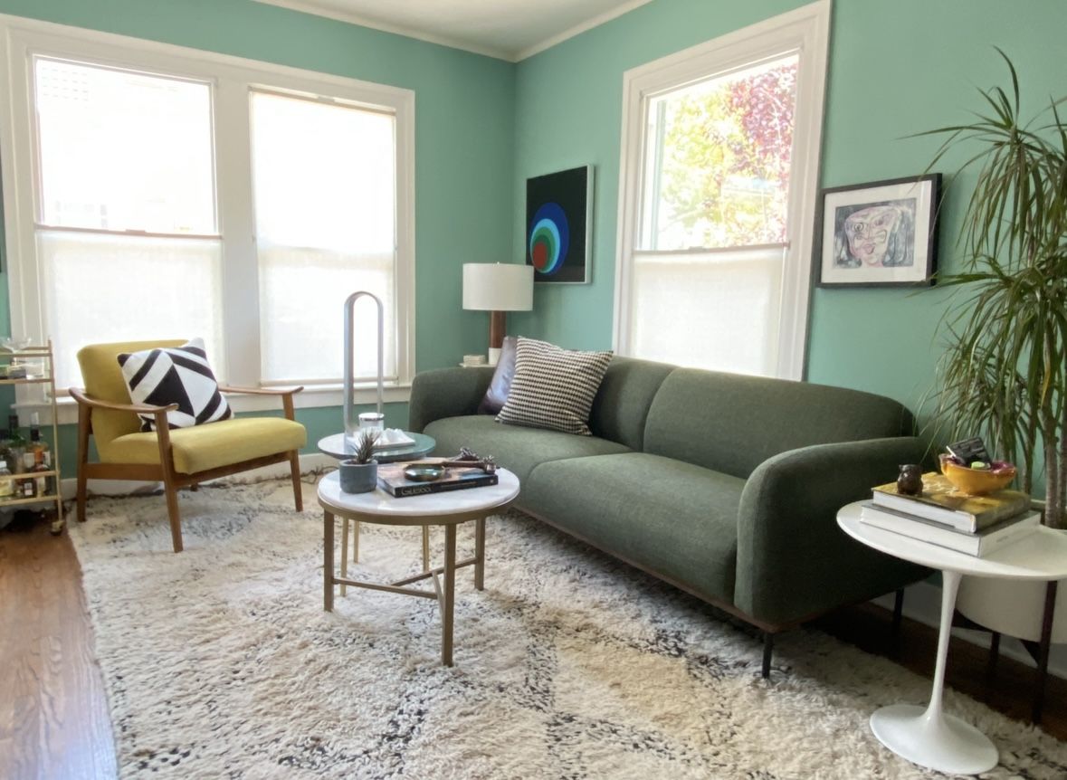 Nuevo Furniture Benson Triple Seat Sofa in Green