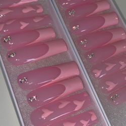 Pink Press On Nails 