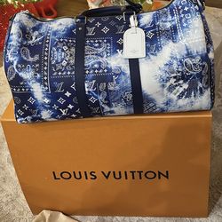 Blue Bandana LV Duffle Bag